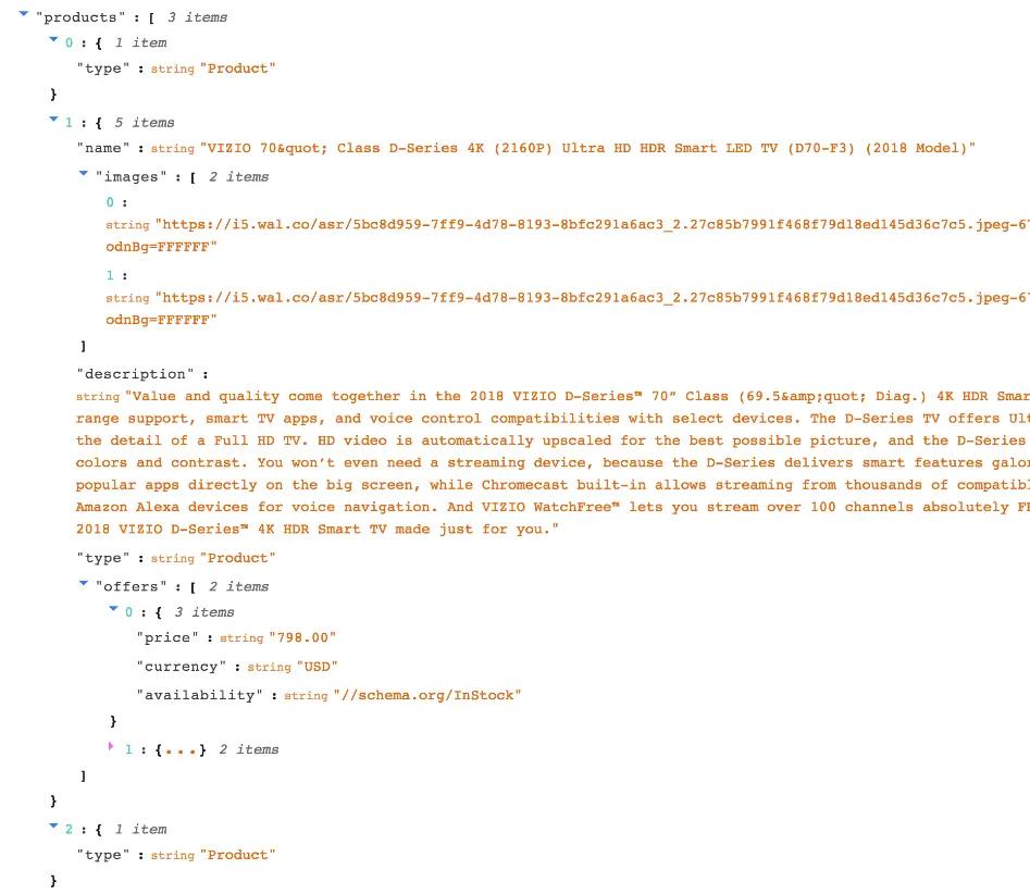 A screen shot of the Opengraph.io debugger tool showing the product information.