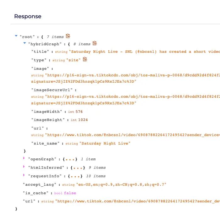 Tiktok OpenGraph.io screen shot.